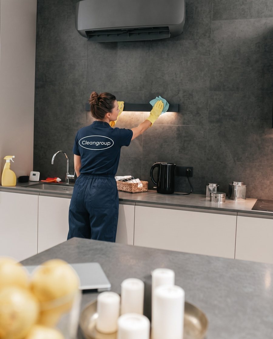 CleanGroup specialist cleaning a kitchen